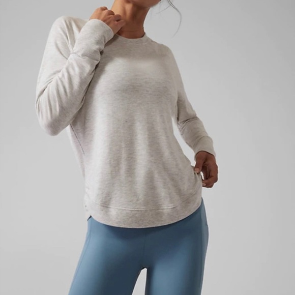 Athleta Mindset Crew Sweatshirt in Super Soft Heather Gray - Picture 2 of 16
